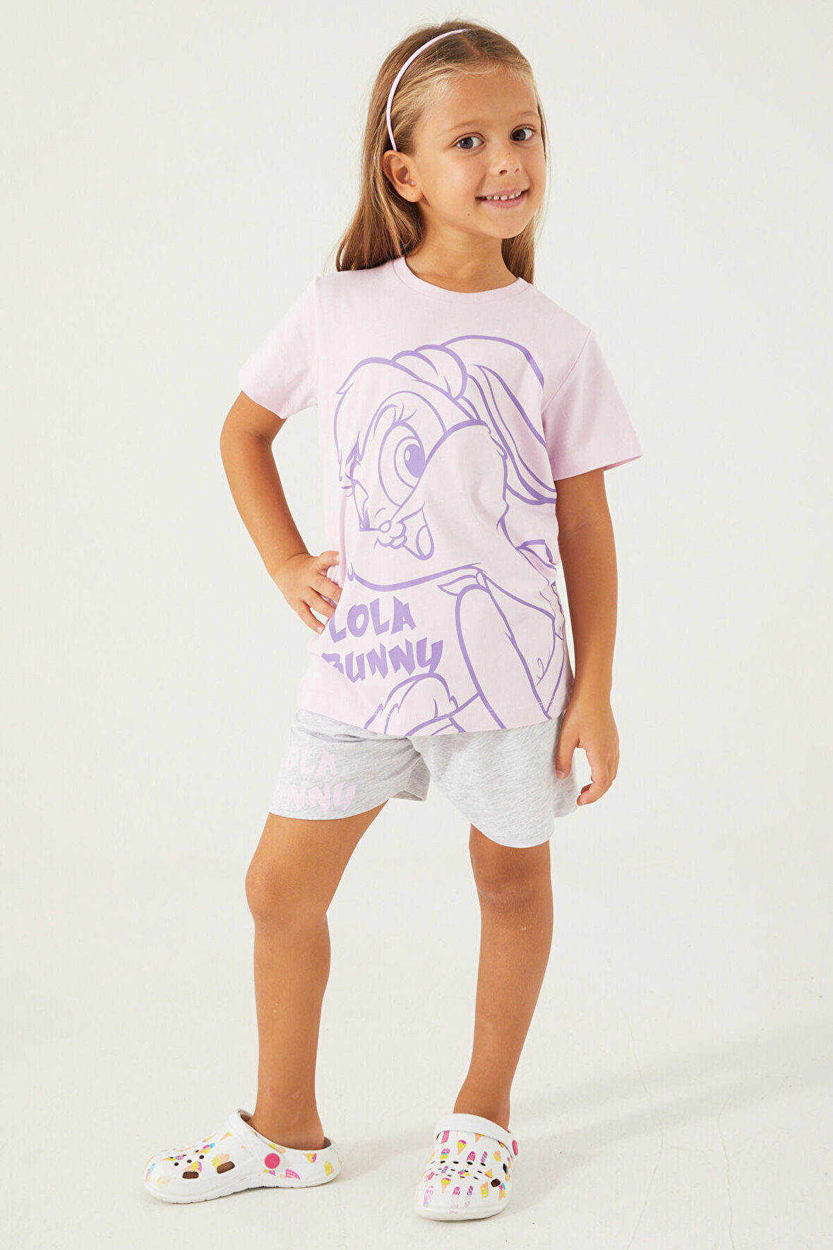 Looney Tunes Lola Bunny  Gül Kurusu Kız Çocuk Şort Takım