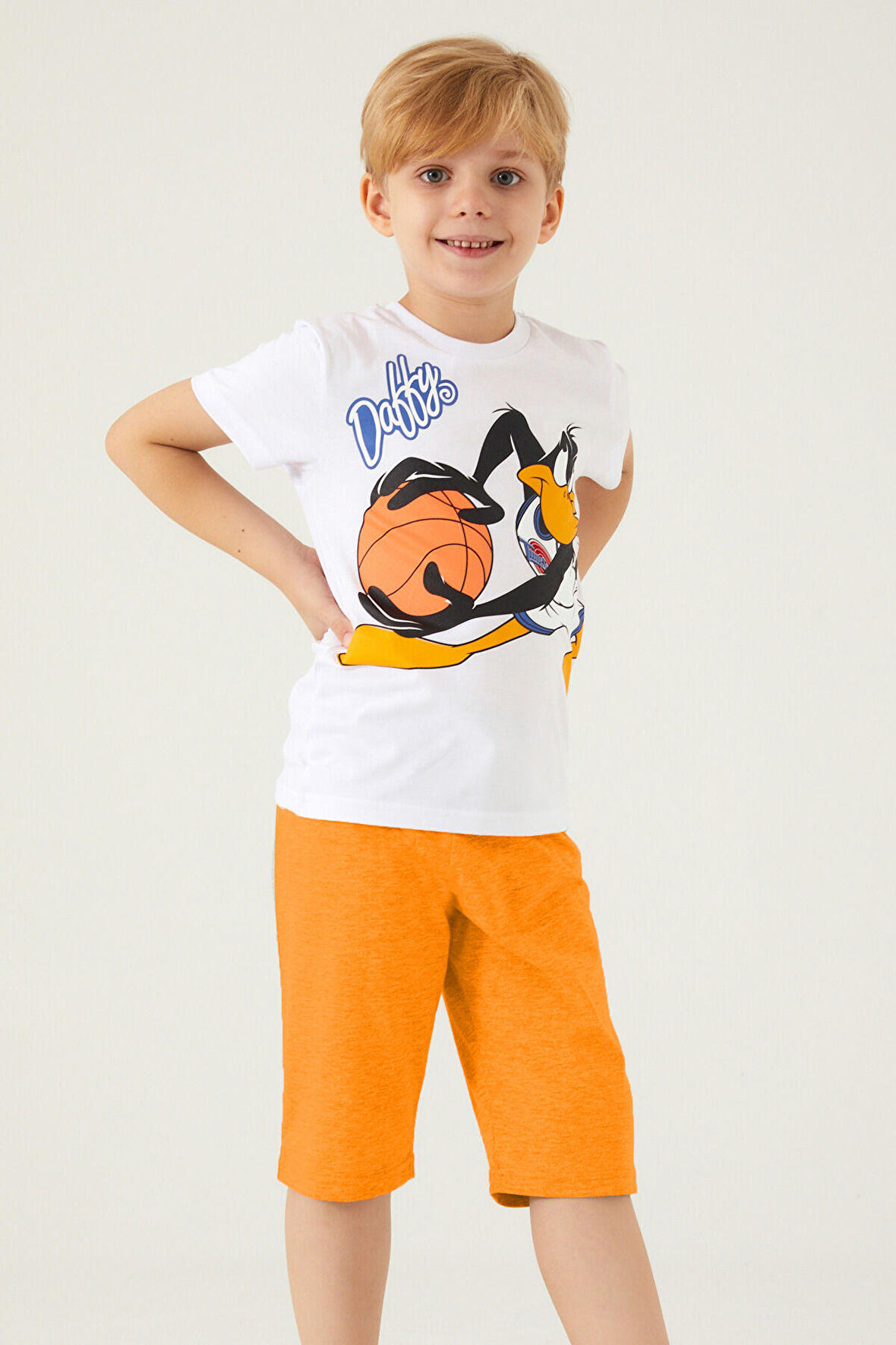 Space Jam Doffy Beyaz Erkek Çocuk Kapri Takım
