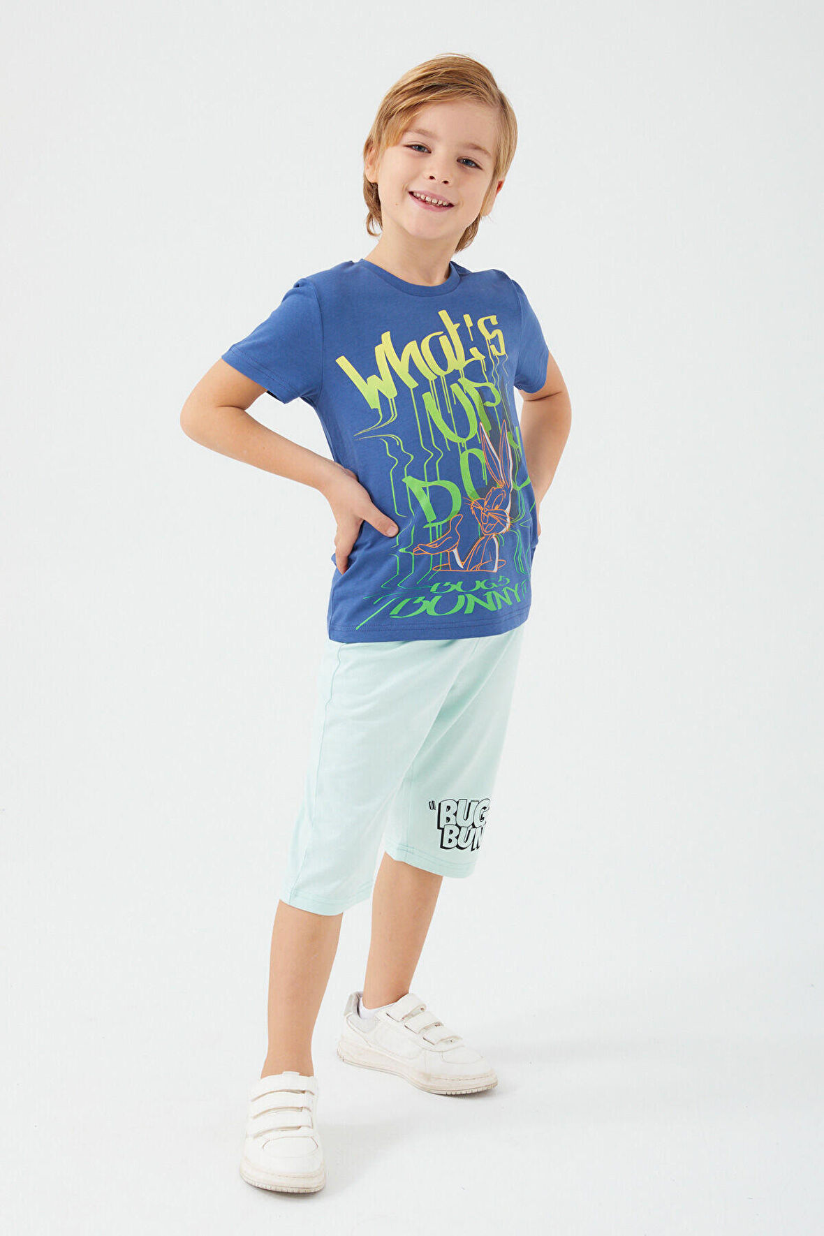 Looney Tunes Whats Up Doc Açık Mavi  Erkek Çocuk Kapri Takım