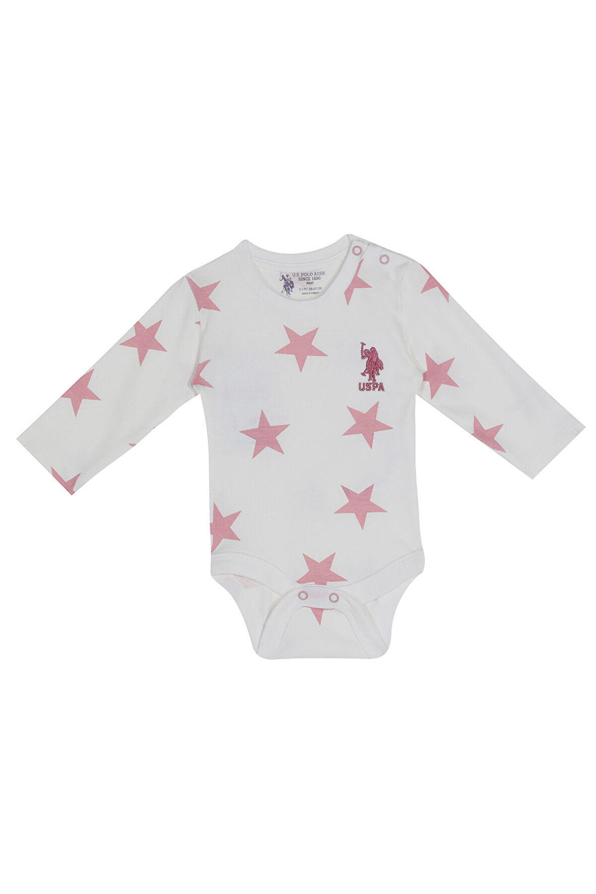 U.S. Polo Assn Lisanslı Beyaz Kız Bebek Uzun Kol Body Zıbın