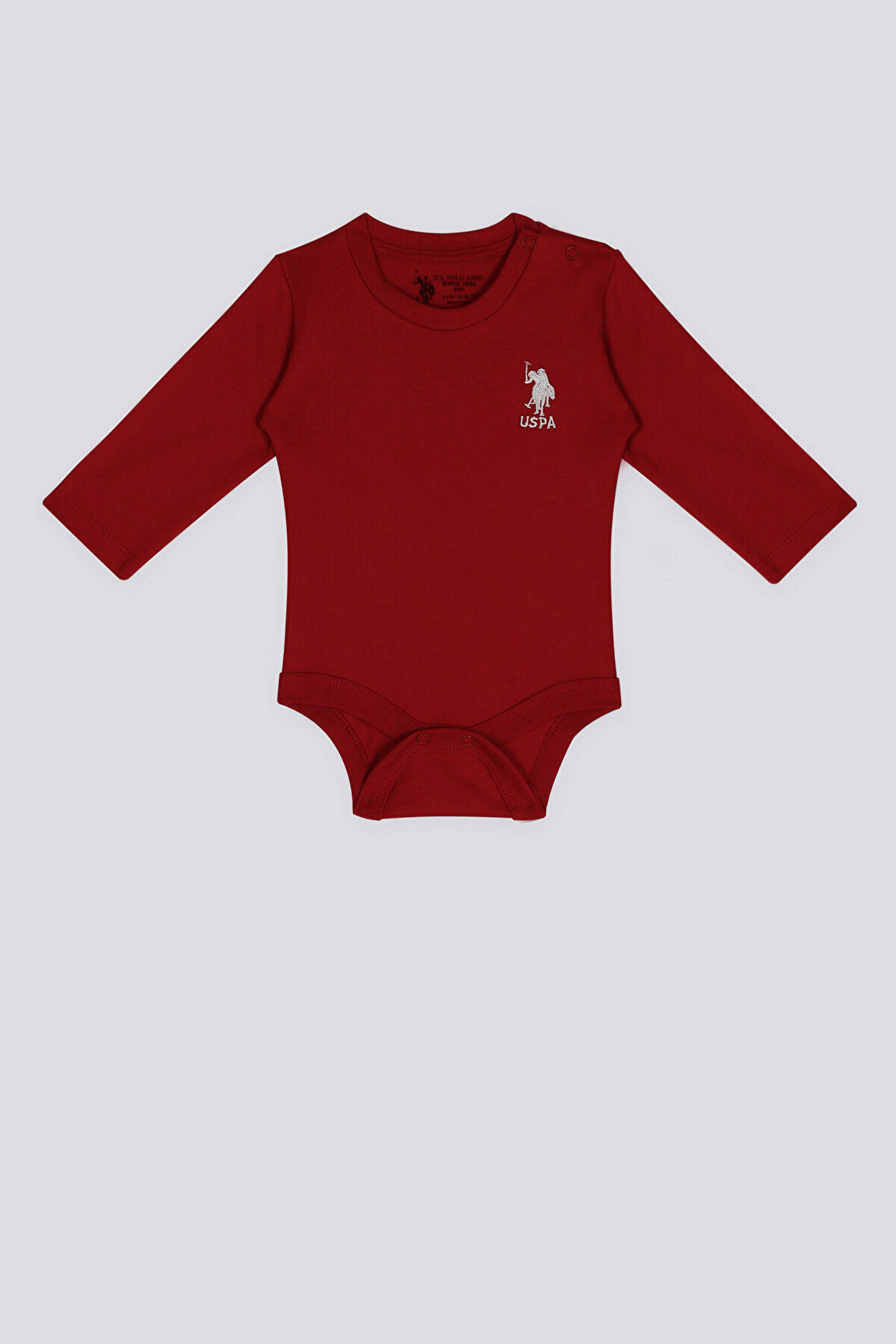 U.S. Polo Assn Lisanslı Bordo Kız Bebek Uzun Kol Body Zıbın