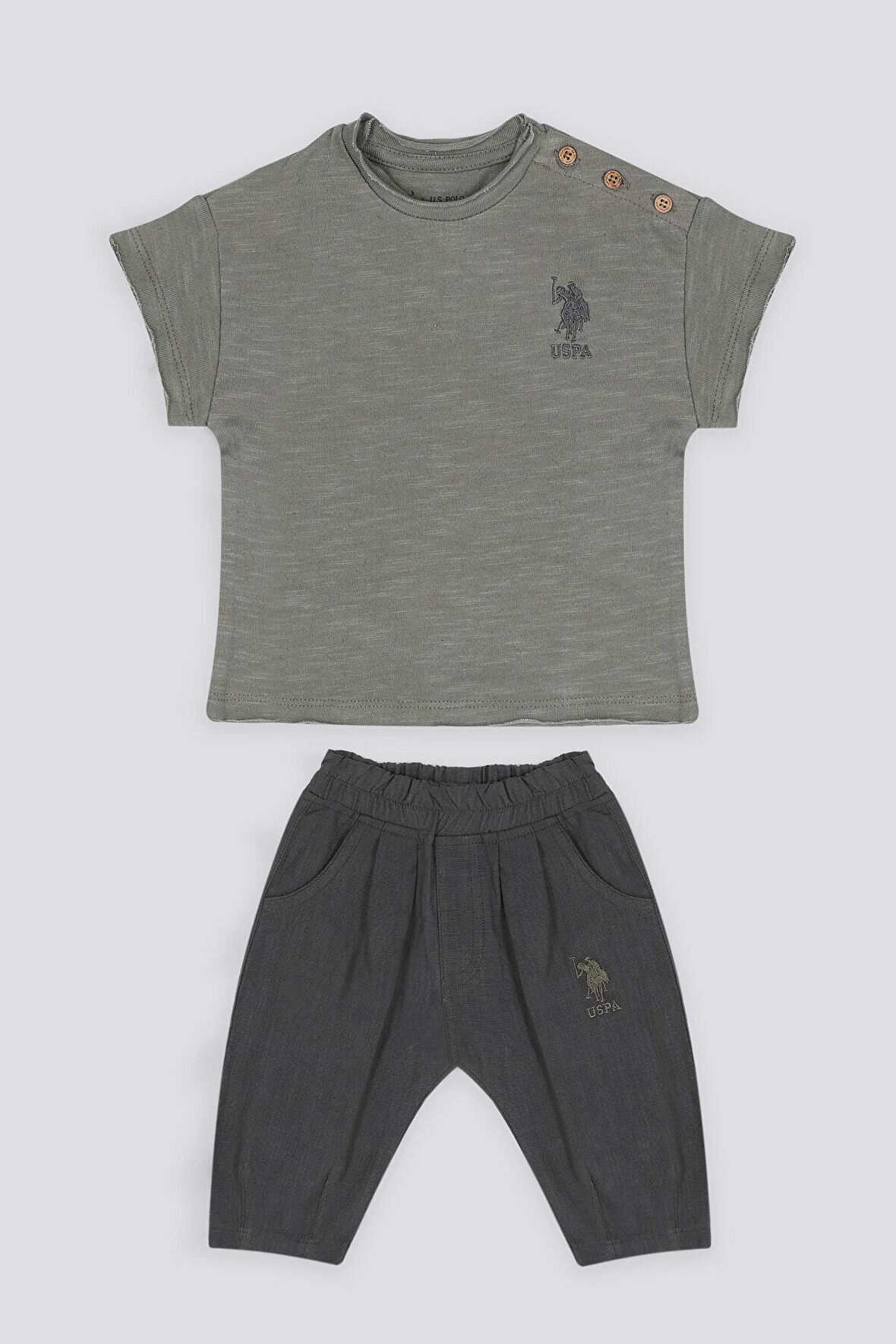 U.S. Polo Assn The Elegance Of Khaki Haki Erkek BebekTshirt  Pantolon Takım
