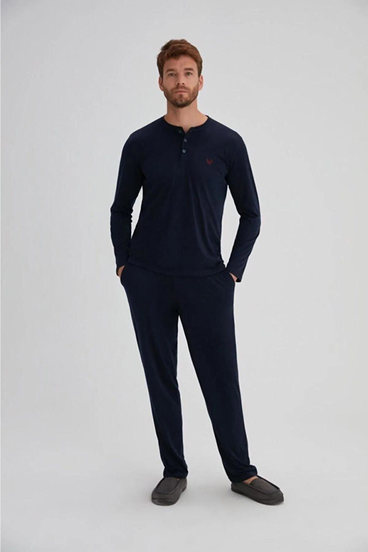 Eros 27152 Lacivert Pamuklu Erkek Pijama Takımı