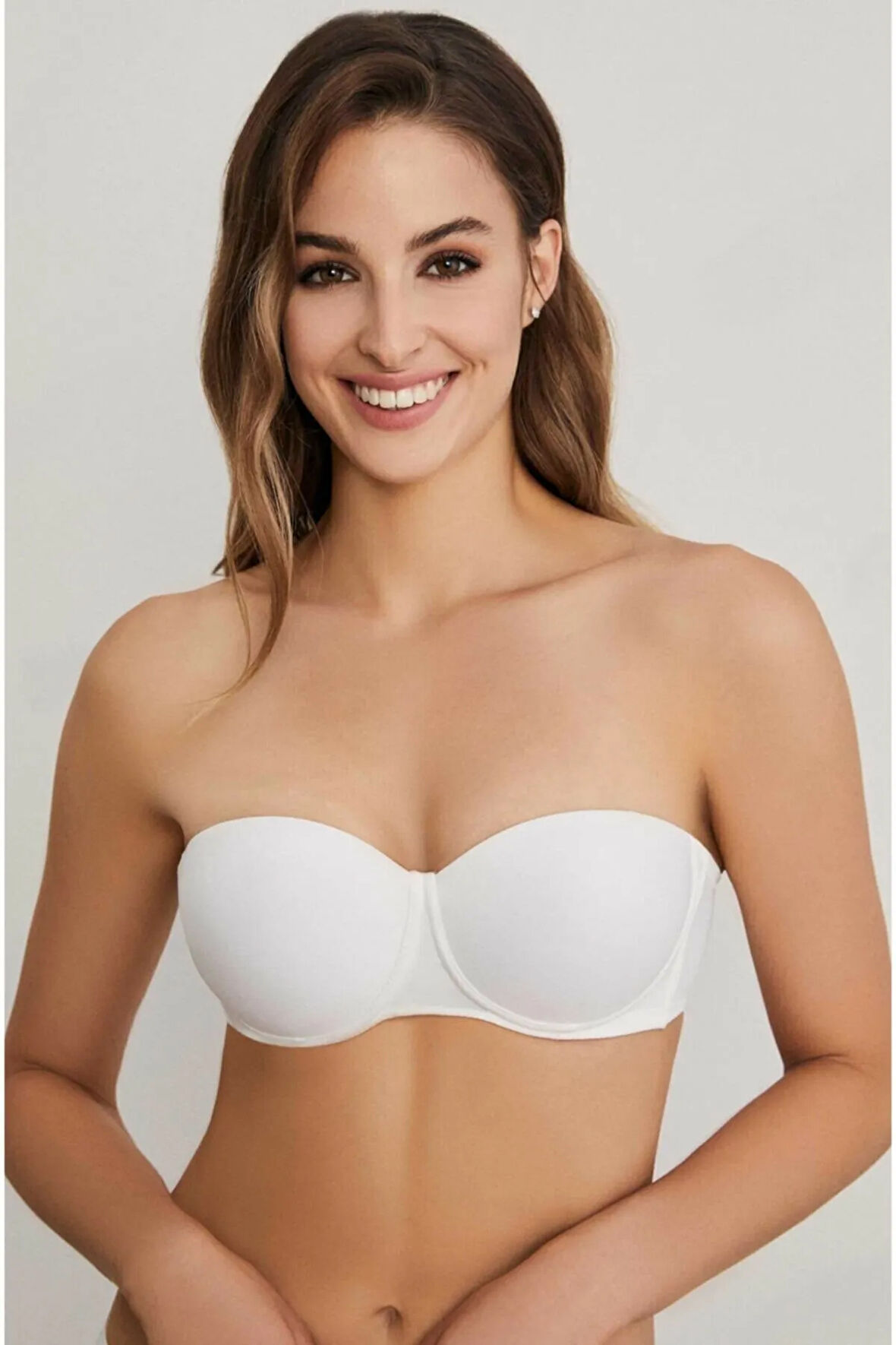 Kadın Siyah Adela Straplez Double Push-up Destekli Sütyen-160