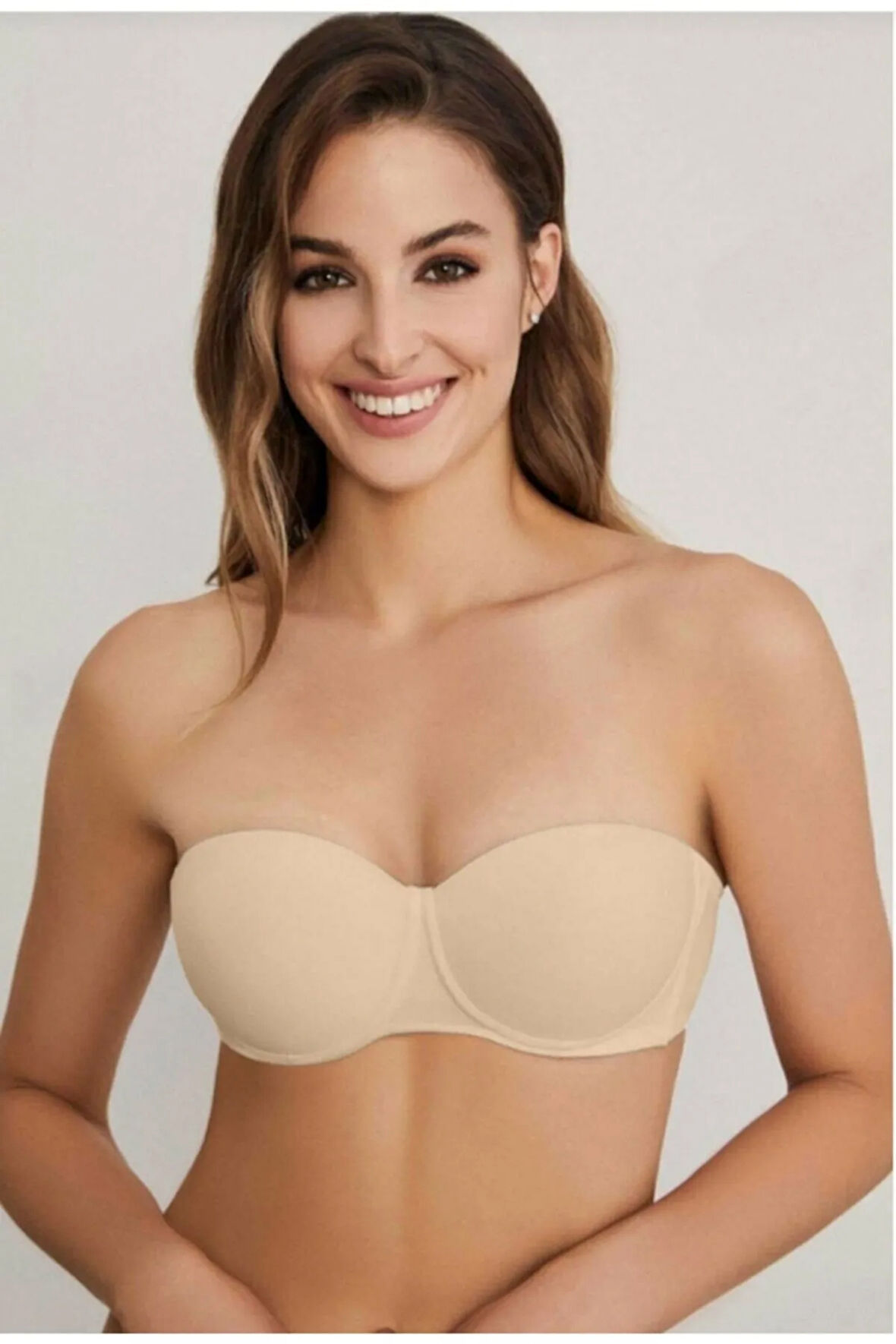 Kadın Siyah Adela Straplez Double Push-up Destekli Sütyen-160