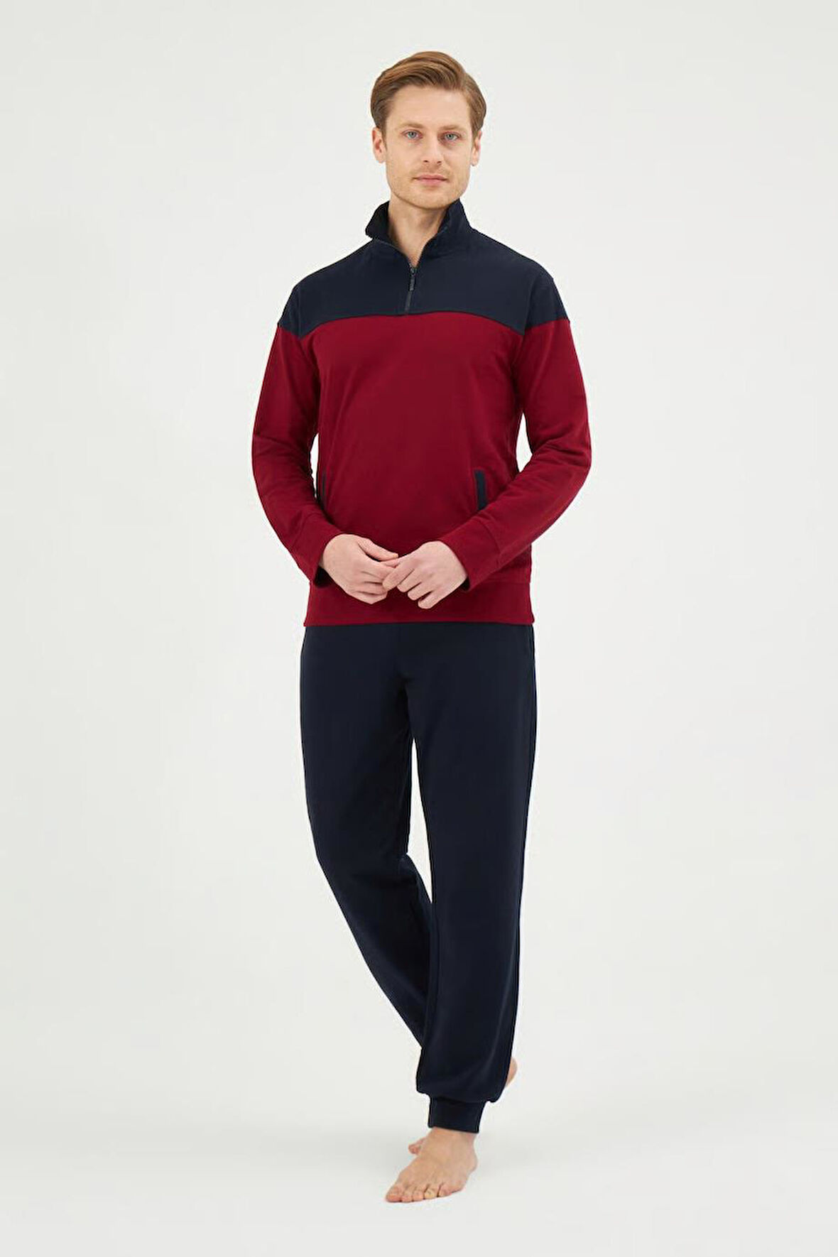 Eros 29260 Bordo Pamuklu Erkek Eşofman Takımı 