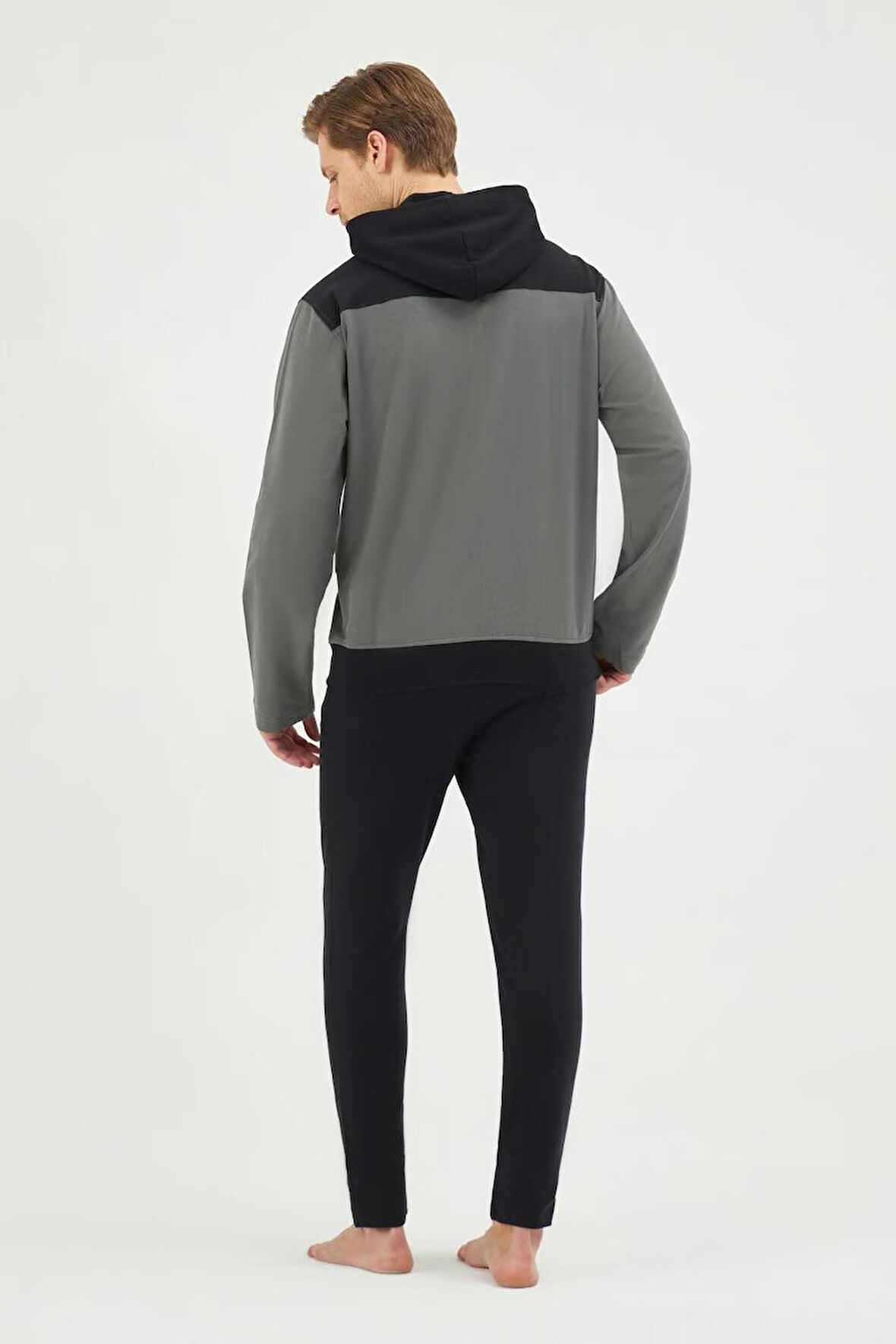 Eros 29280 Yeşil Pamuklu Fermuarlı Kapşonlu Erkek Eşofman Takımı 