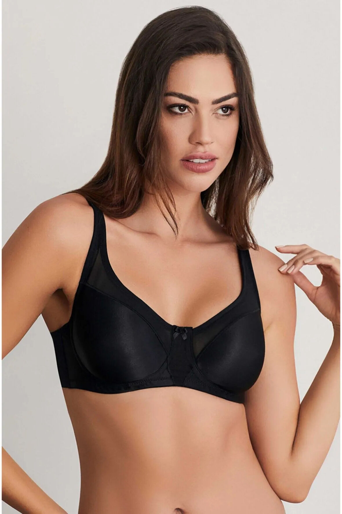 Kadın Siyah Balenli Toparlayıcı Tek Sütyen D-cup
