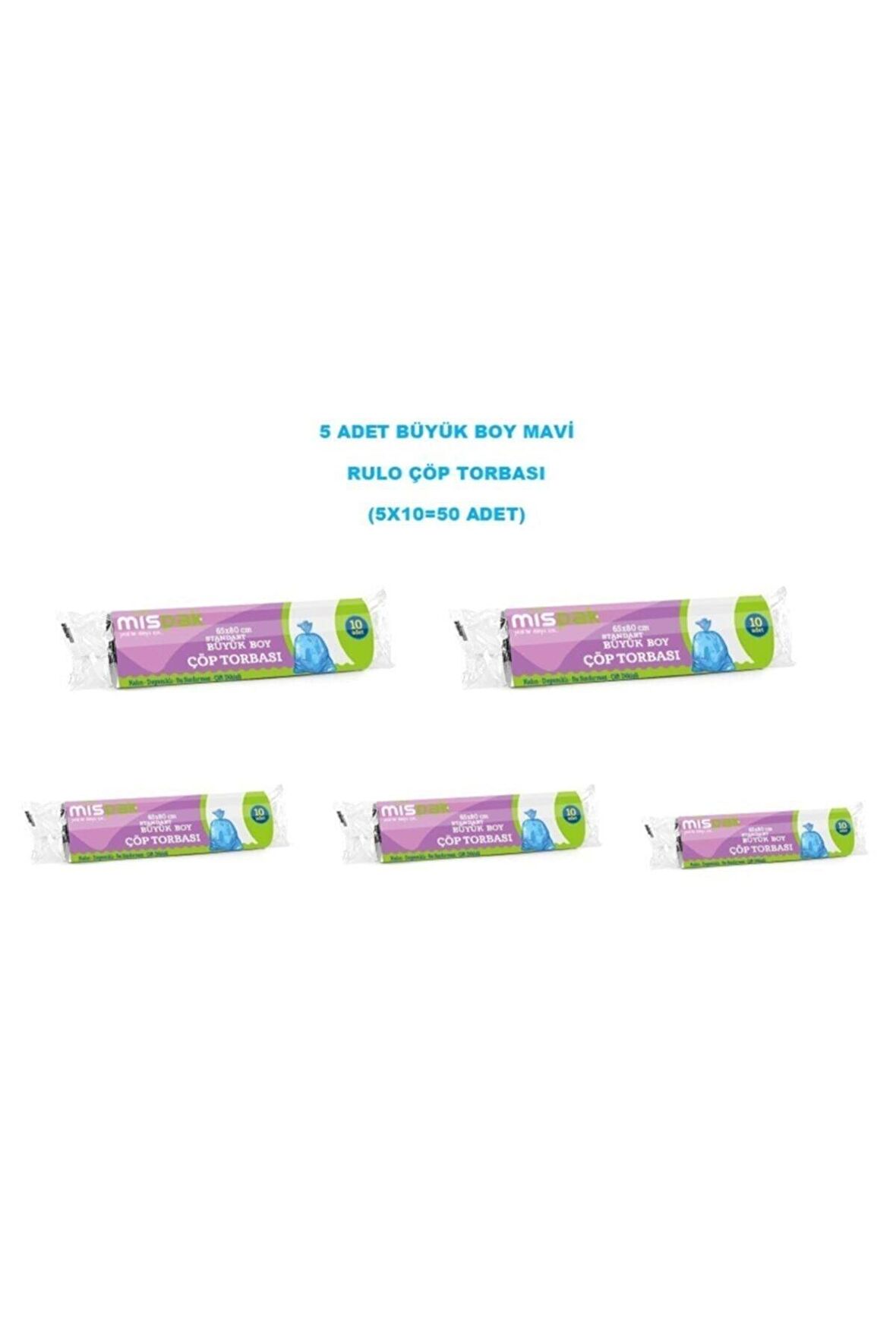 Standart Büyük Boy Rulo Çöp Torbası Siyah 5'li Paket