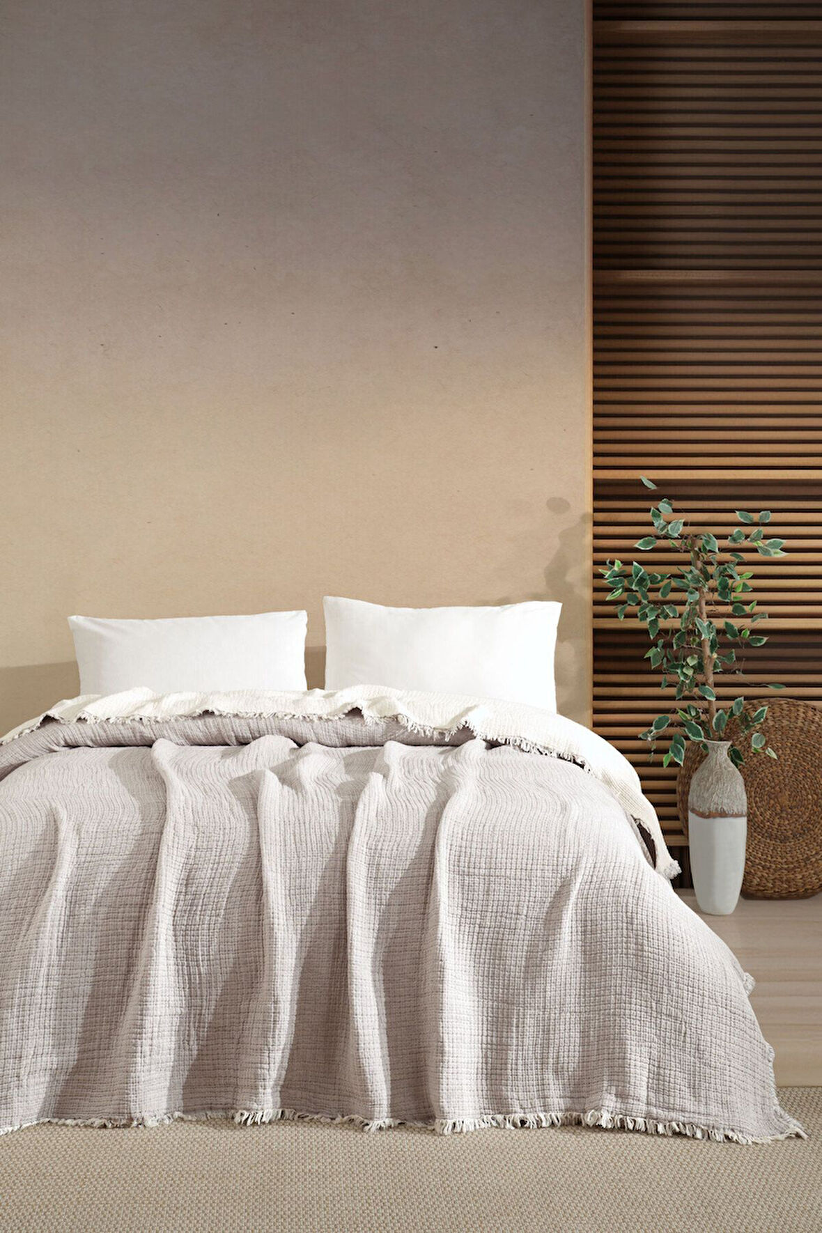 Varol Tek Kişilik 5 Katlı %100 Pamuk Müslin Yatak Örtüsü 