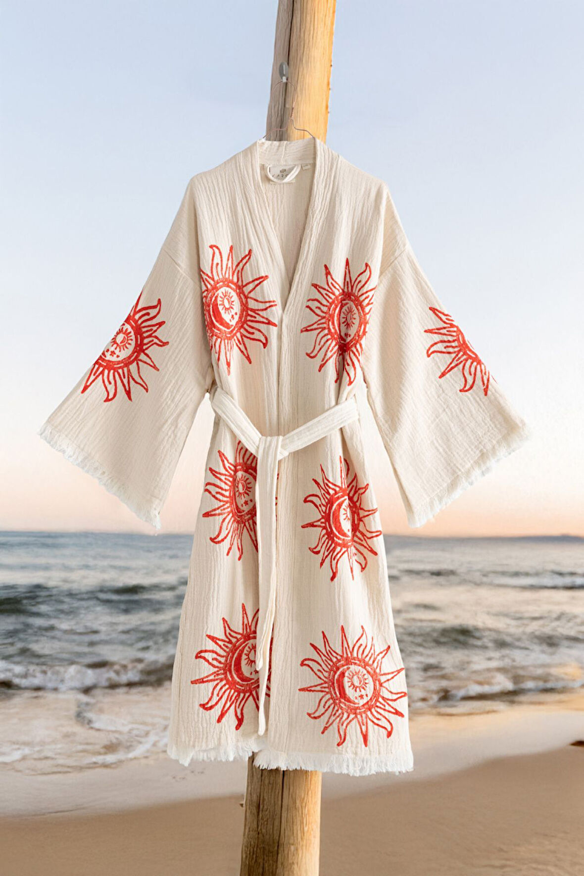 Varol Organik %100 Pamuk Kimono Yaka Sabalık Bornoz - Heliona v1