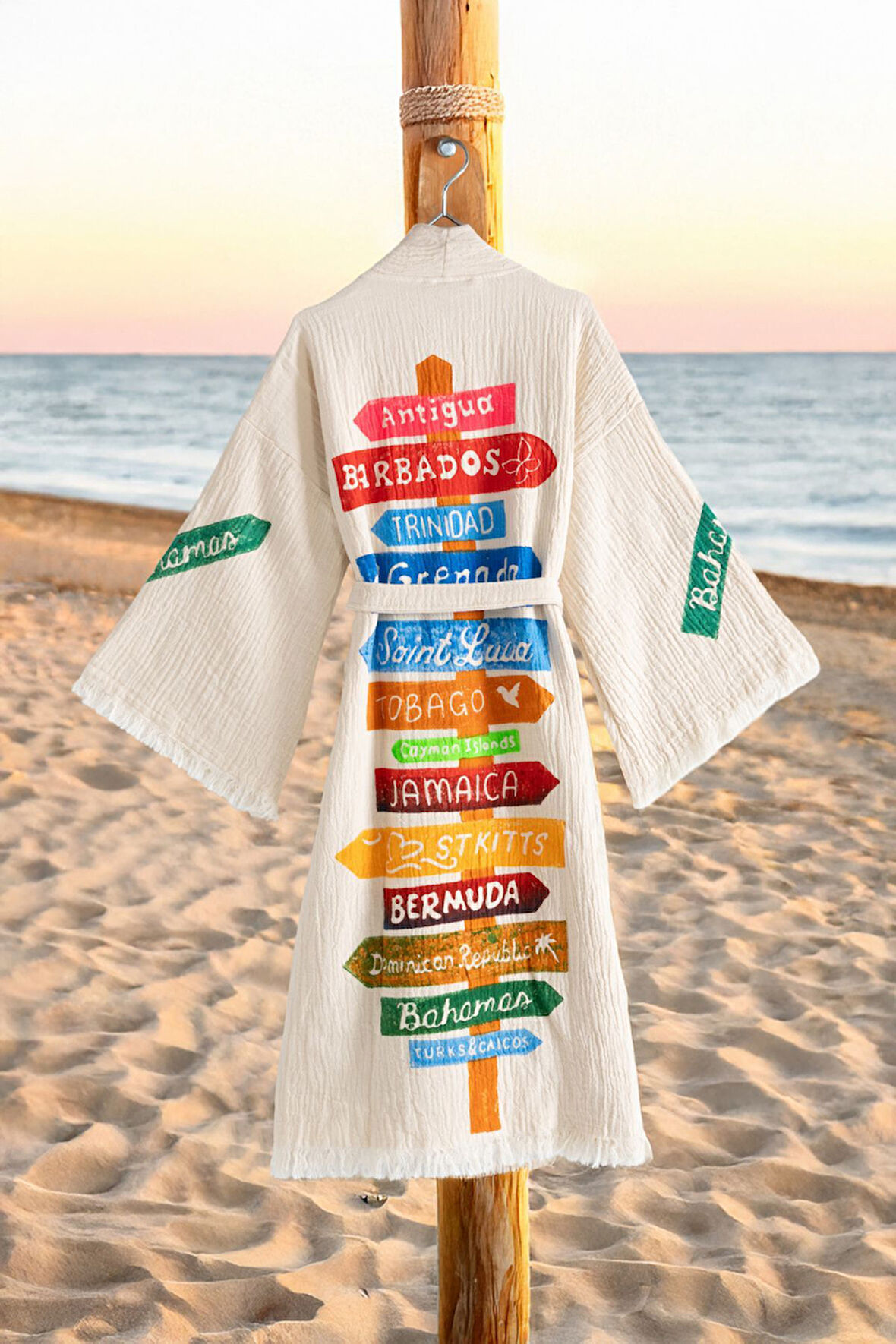 Varol Organik %100 Pamuk Kimono Yaka Sabalık Bornoz - Nomada