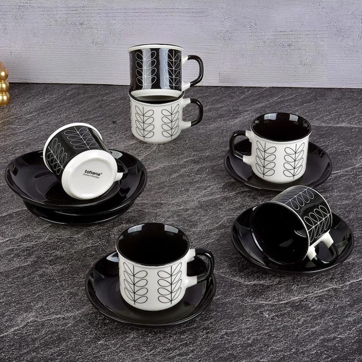 Tohana 6'lı Porselen Çay Fincan Takımı THN12509