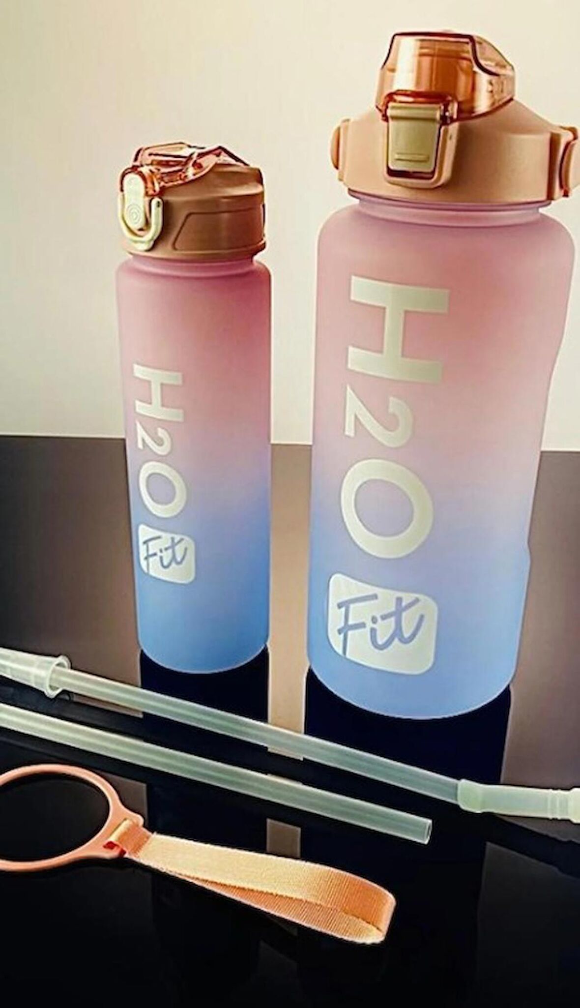 H2O Fit İkili Set Su Matarası 2L - Pembe ve Mavi