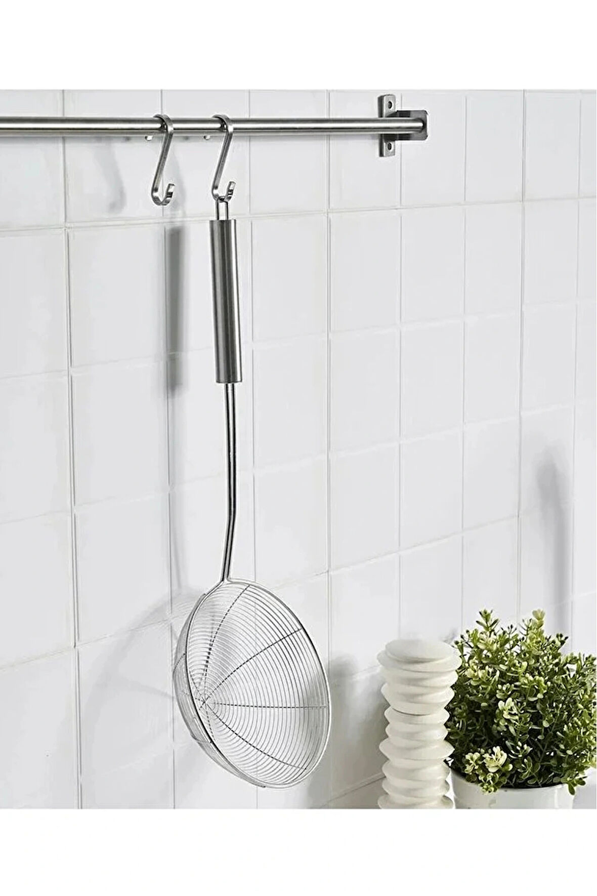 Çelik Yağ Kevgiri Paslanmaz Kızartma Kevgiri 18cm