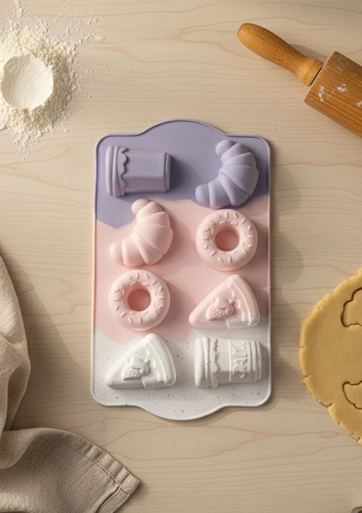 Silikon Kurabiye Kalıbı - 8li Kek Kalıbı