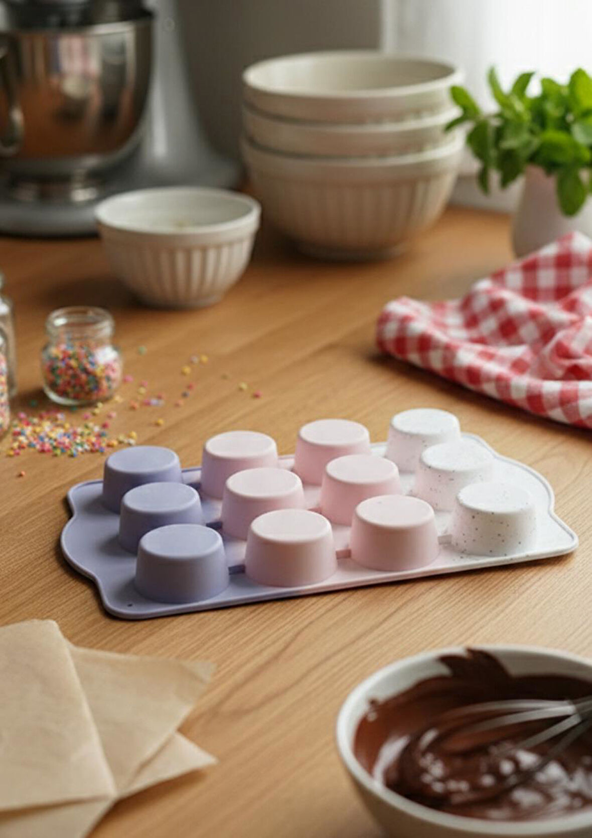 Silikon Çikolata Kalıbı - 12li Kek Kalıbı