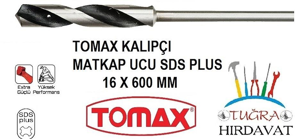 Tomax Sds Plus İnşaat Kalıpçı Matkap Ucu 16x600 