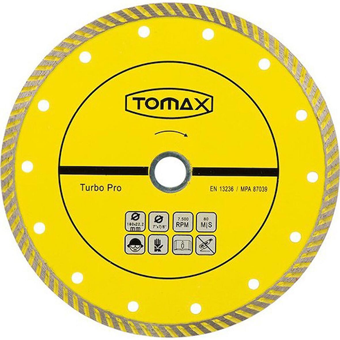 Tomax Turbo Pro 115X22.2mm Granit Mermer Taş Beton Fayans Kesici