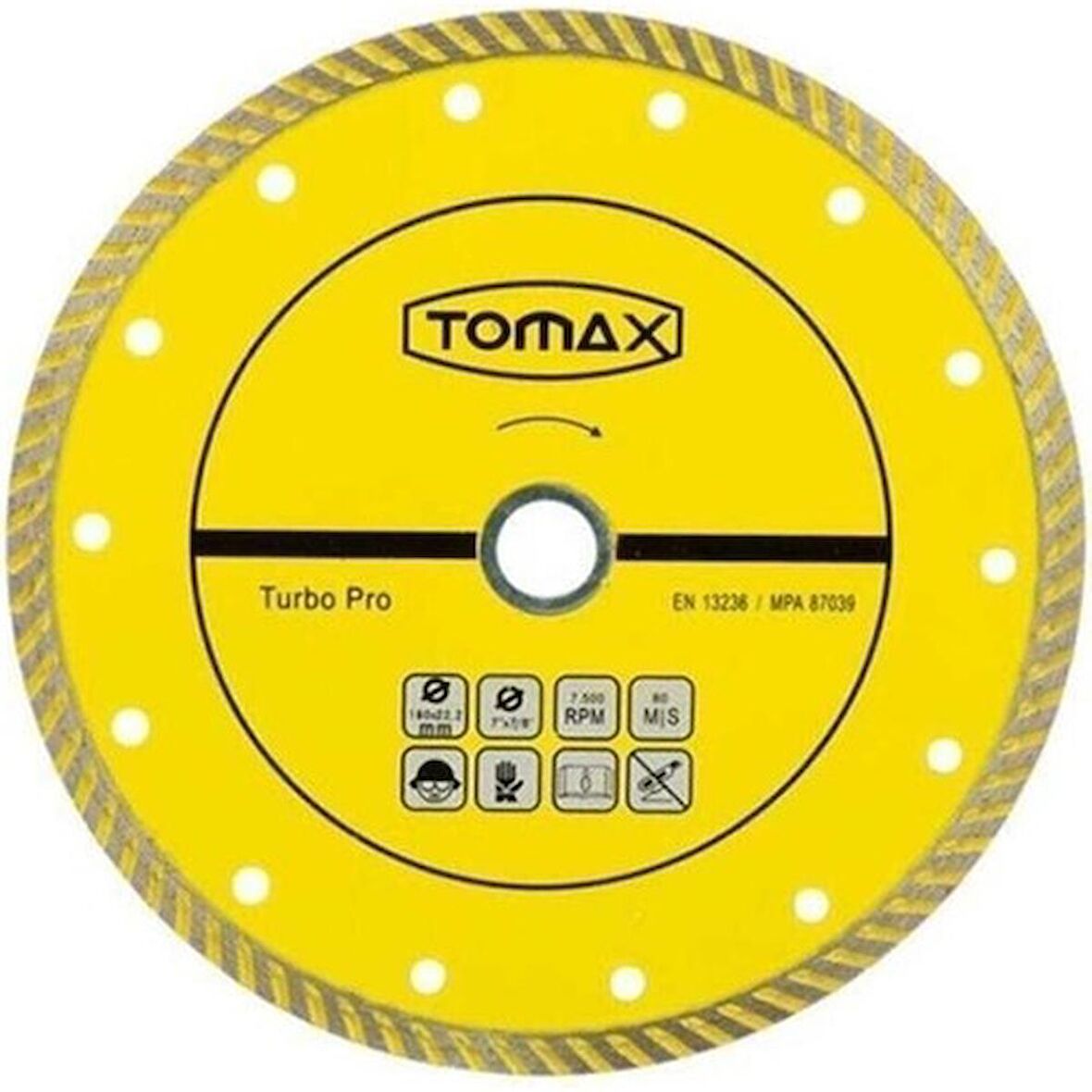 ORJİNALDİR Tomax Mpa 87039 180X22.2 Turbo Pro Granit Mermer Fayans Kesici