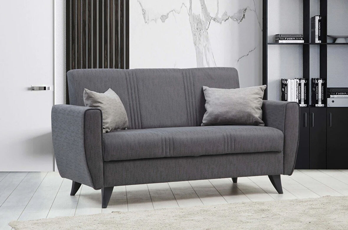 Zaden İkili Koltuk Koyu Gri