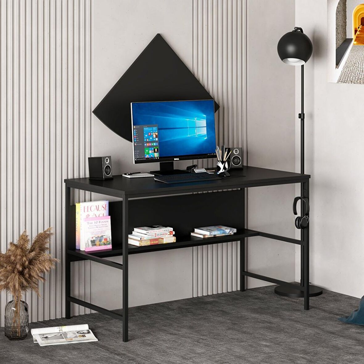 Minar Greta Çalışma Masası Modül 1 Ceviz Siyah
