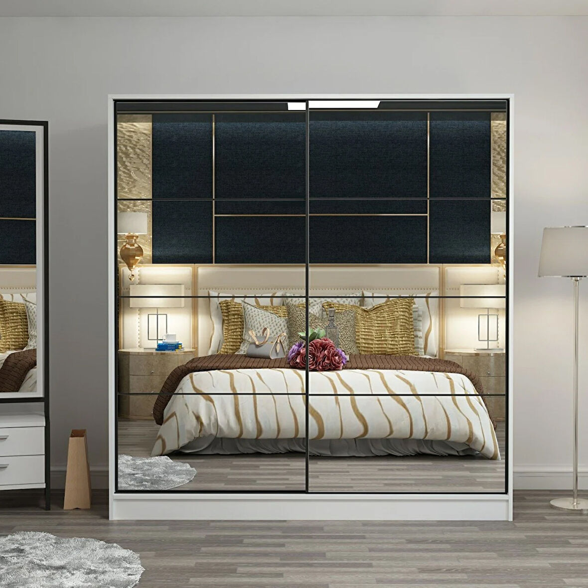 Minar Kale210Y 2K Sürgülü Dolap 220G - Byz Aynalı