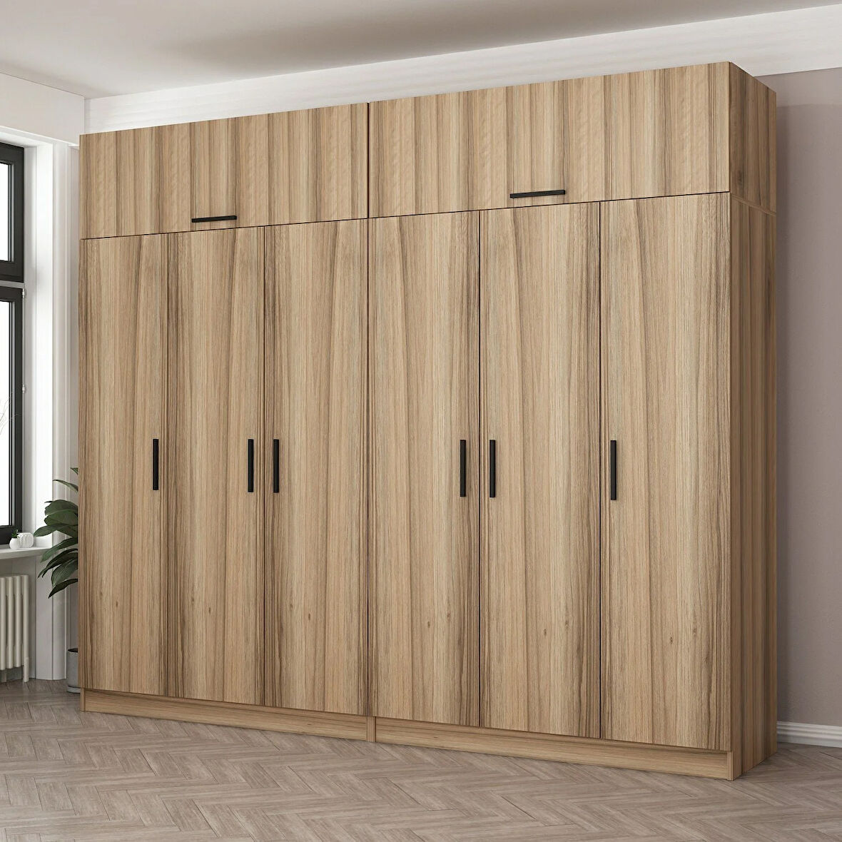 Minar Kale 6 Kapaklı 4 Ç Dolap Ve Yüklük Dore 235CM