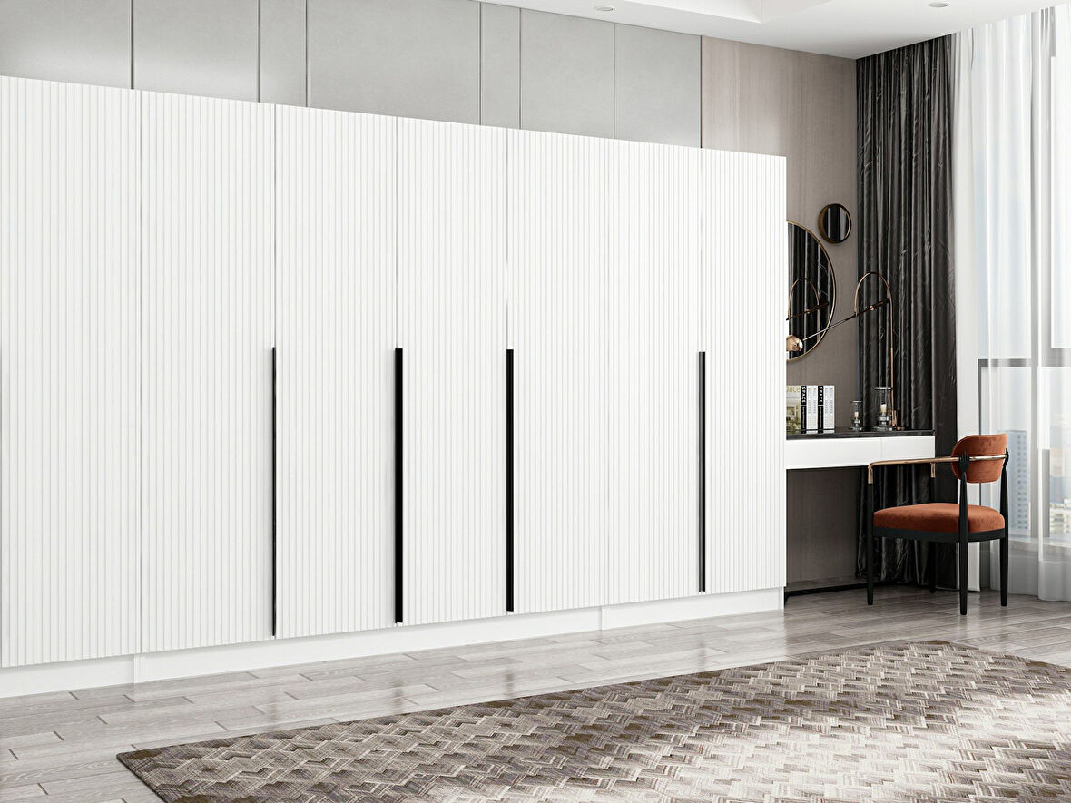 Kale Plus 8 Mebran Kapaklı 2Ç Dolap Beyaz Mebran 210CM