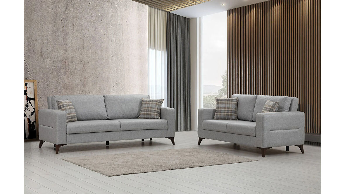 Kristal 3+2 Koltuk Takımı Açık Gri