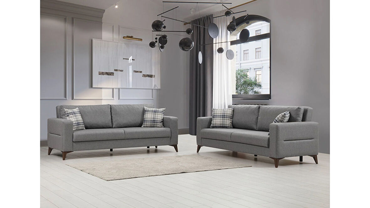 Kristal 3+3 Koltuk Takımı Koyu Gri