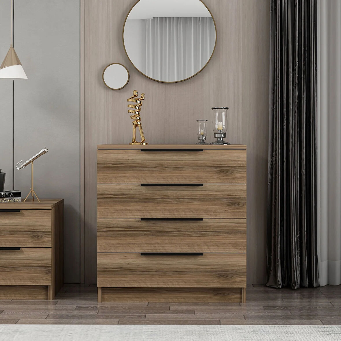 Minar Kale Plus Şifonyer 4 Çek-Dore