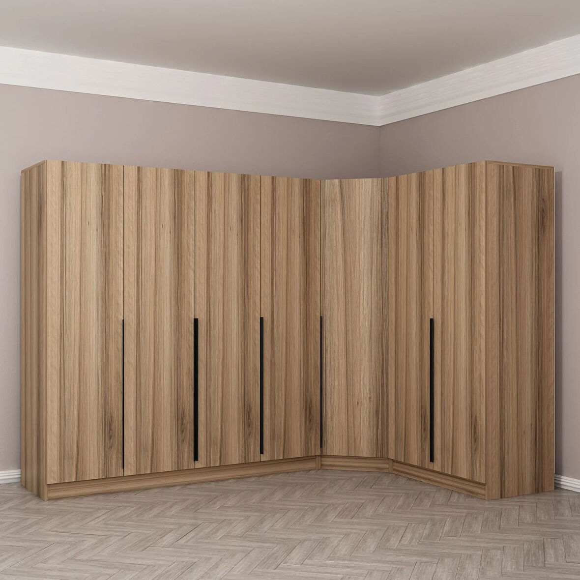 Kaleplus 7 Kapaklı 2 Çekmeceli Köşe Dolap Dore Dore Plus 210CM