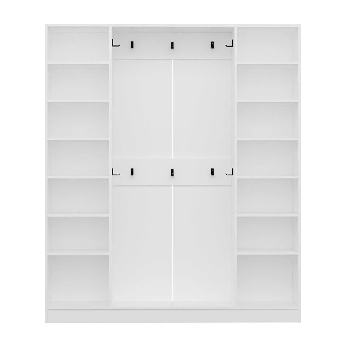 Minar Kale210 4 Kapaksız 2 Bölme Raf Portmanto Beyaz