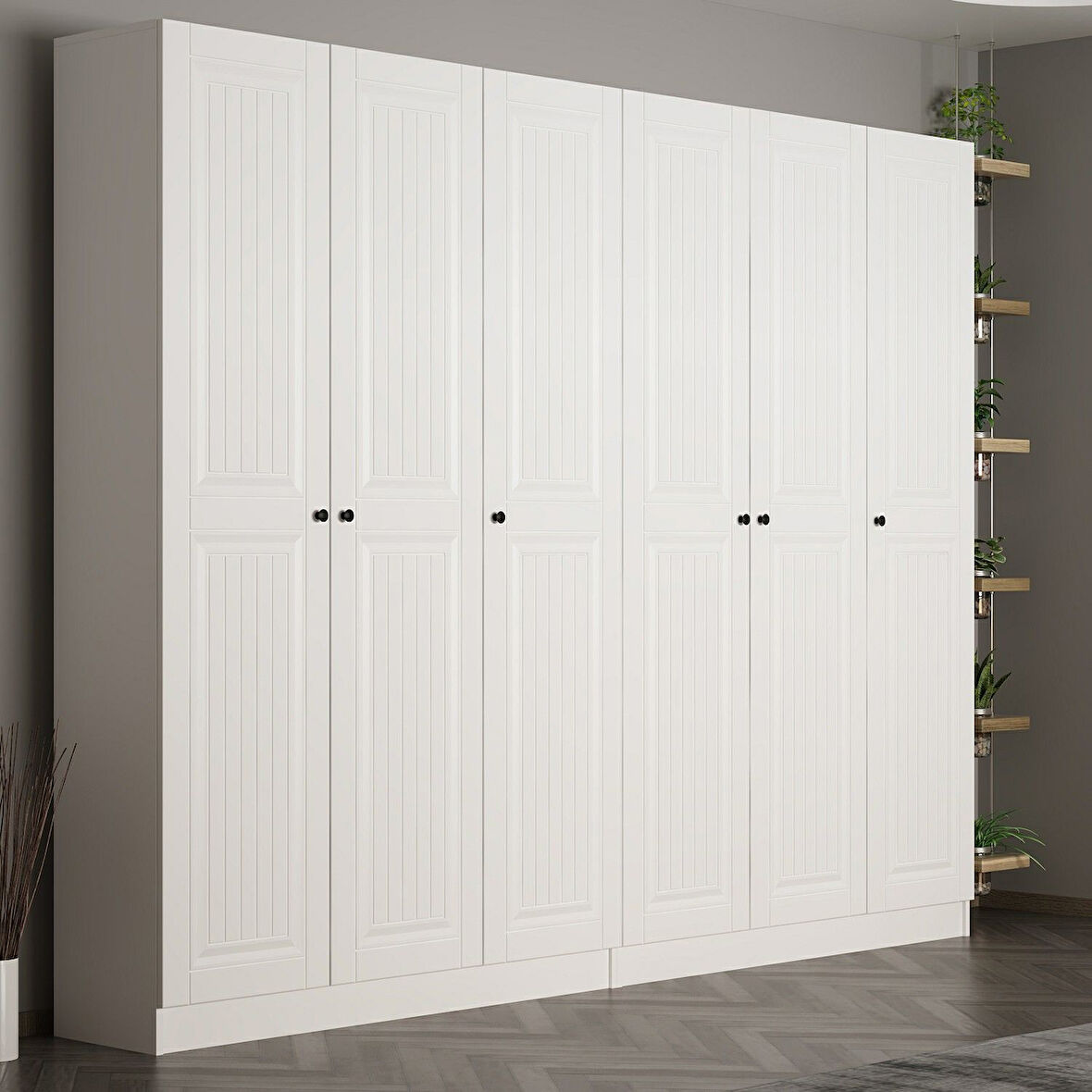 Minar Kale 210 Cm 6 Kapaklı 2B Raf Portmanto Byz Mbr İlkbahar Byz