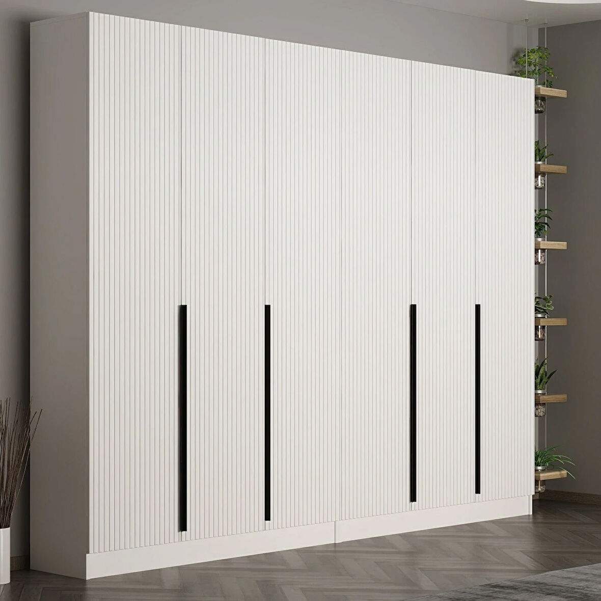 Minar Kale 210 Cm 6 Kapaklı 2B Raf Portmanto Byz Mbr Çizgili Byz