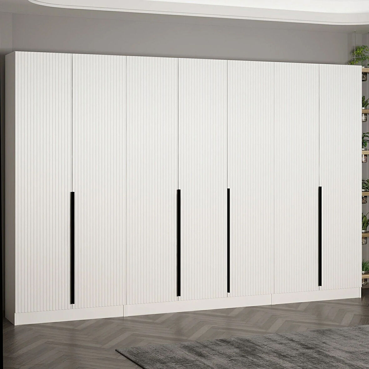 Minar Kale 210 Cm 7 Kapaklı 5B Raf Portmanto Byz Mbr Çizgili Byz