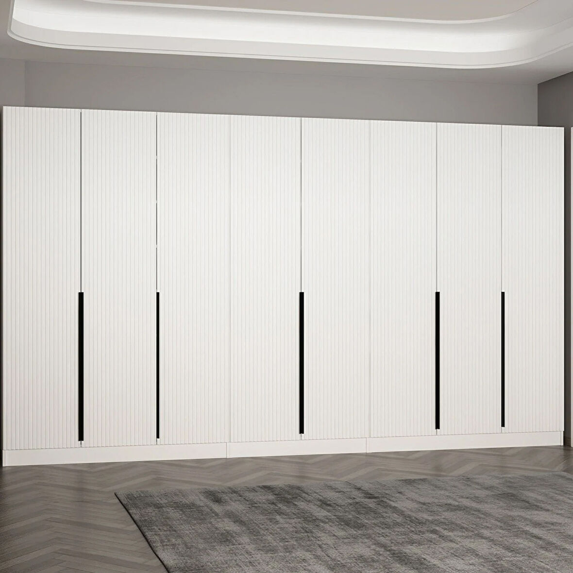 Minar Kale 210 Cm 8 Kapaklı 4B Raf Portmanto Byz Mbr Çizgili Byz