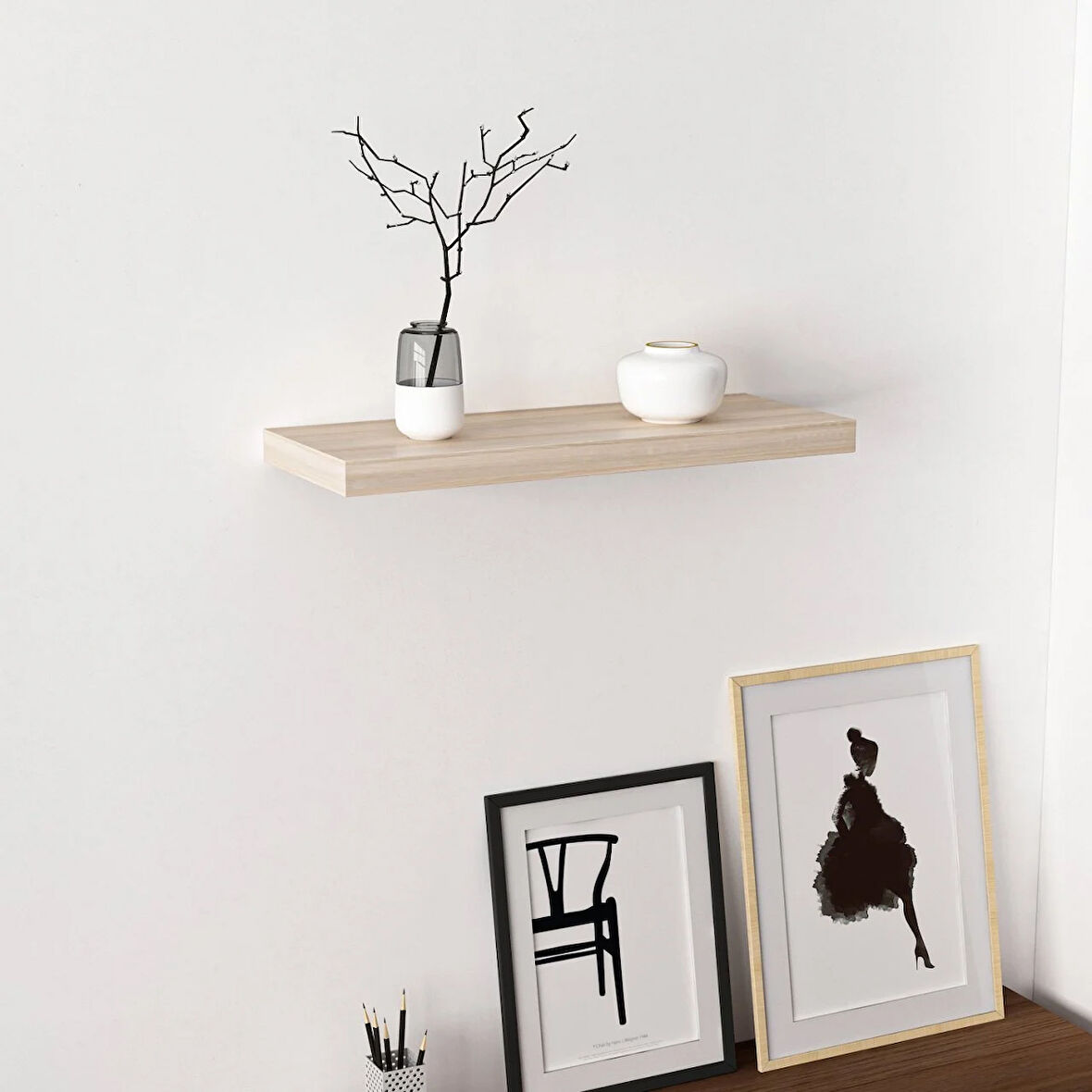 Minar Gizli Tutuculu Duvar Rafı 60 cm - Sonomo