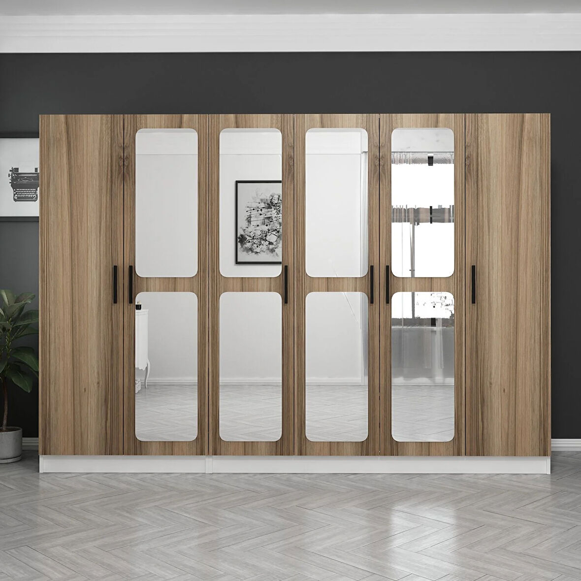 Kale 6 Kapaklı Aynalı 2Ç Dolap - Dore 190CM