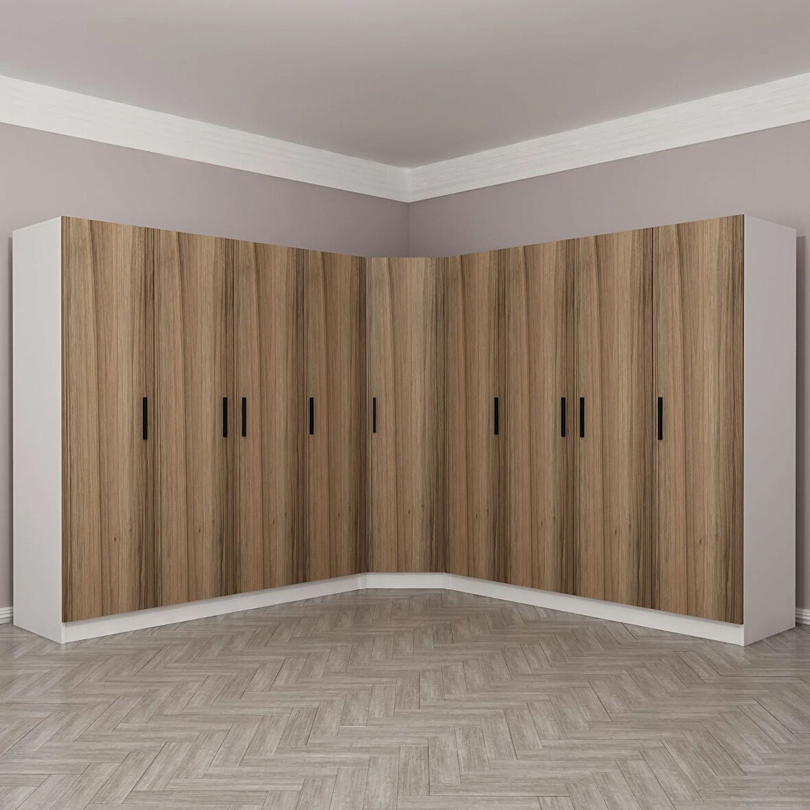 Kale 9 Kapaklı 4Ç Köşe Dolap - Dore 190CM