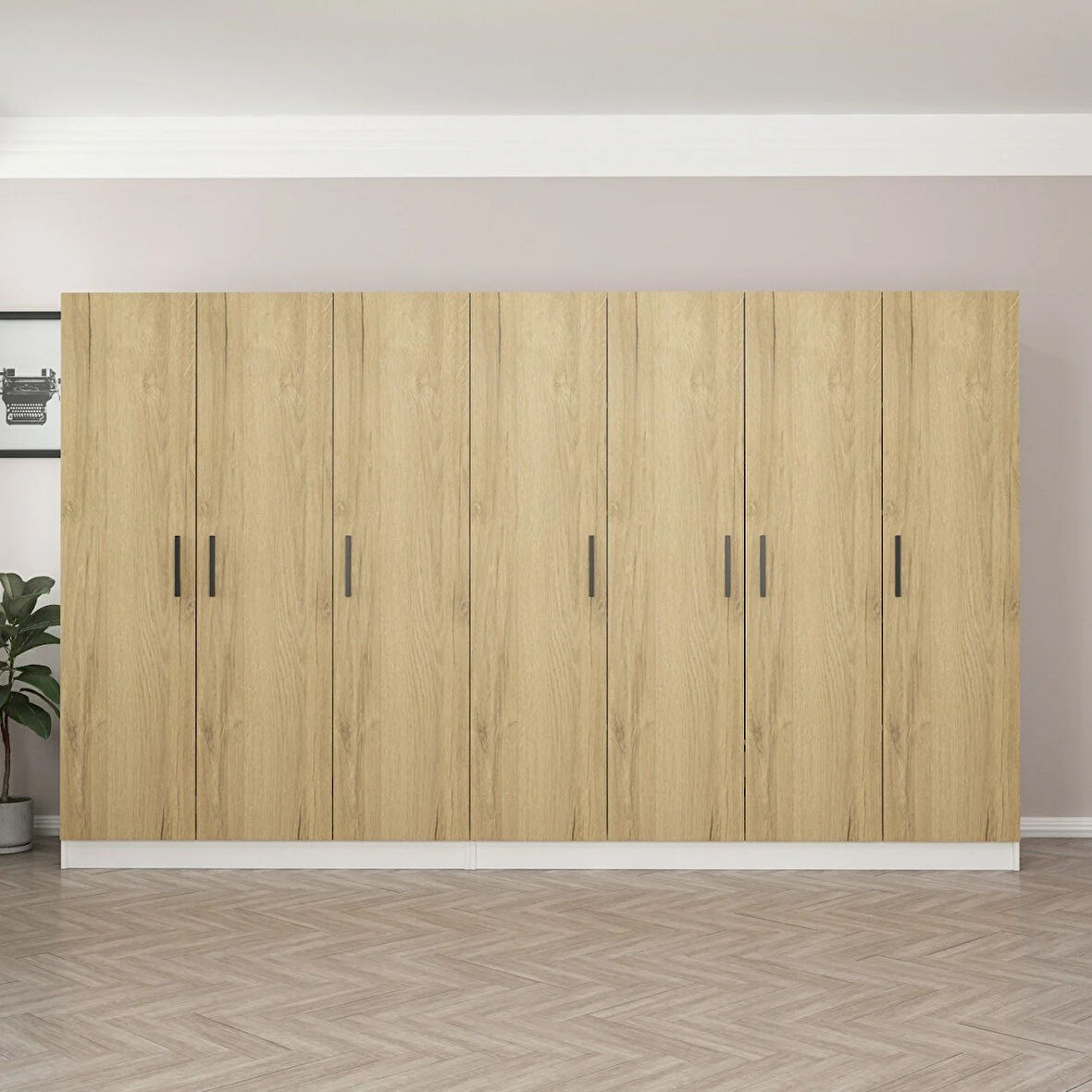 Kale 7 Kapaklı 4Ç Dolap - Pera Ceviz 210CM