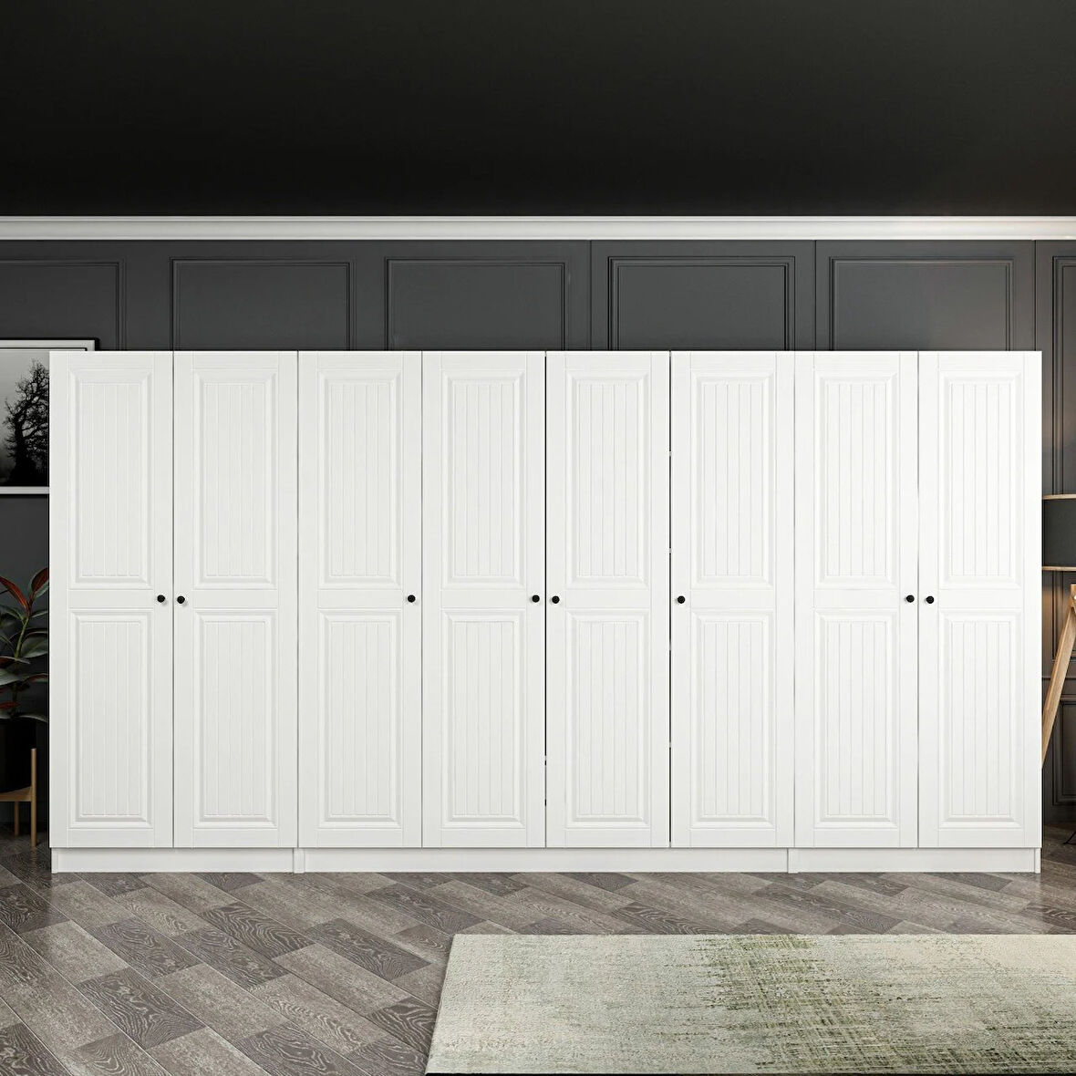 Kale 8 Mebran Kapaklı 2Ç Dolap - Beyaz 190CM