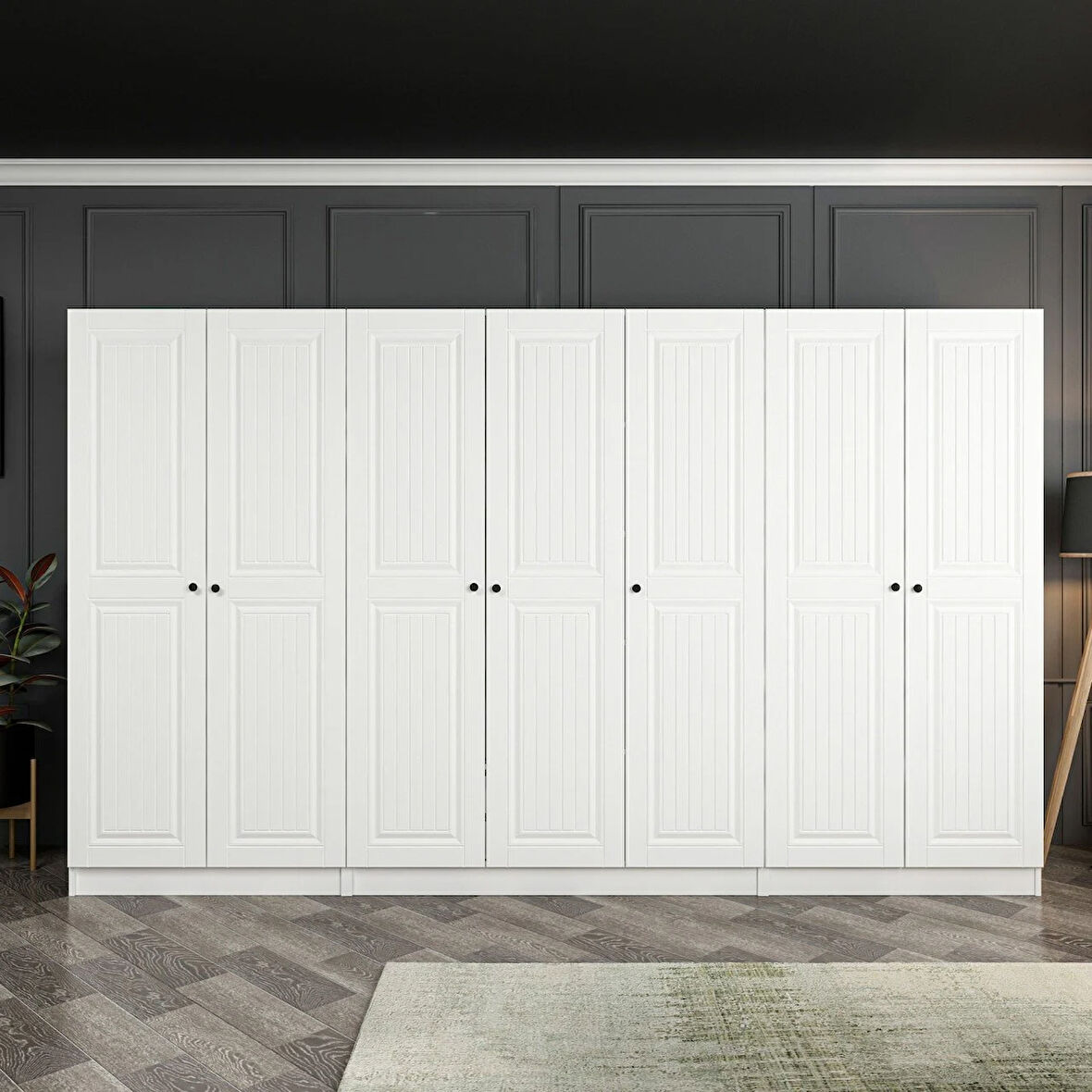 Kale 7 Mebran Kapaklı 2Ç Dolap - Beyaz 210CM