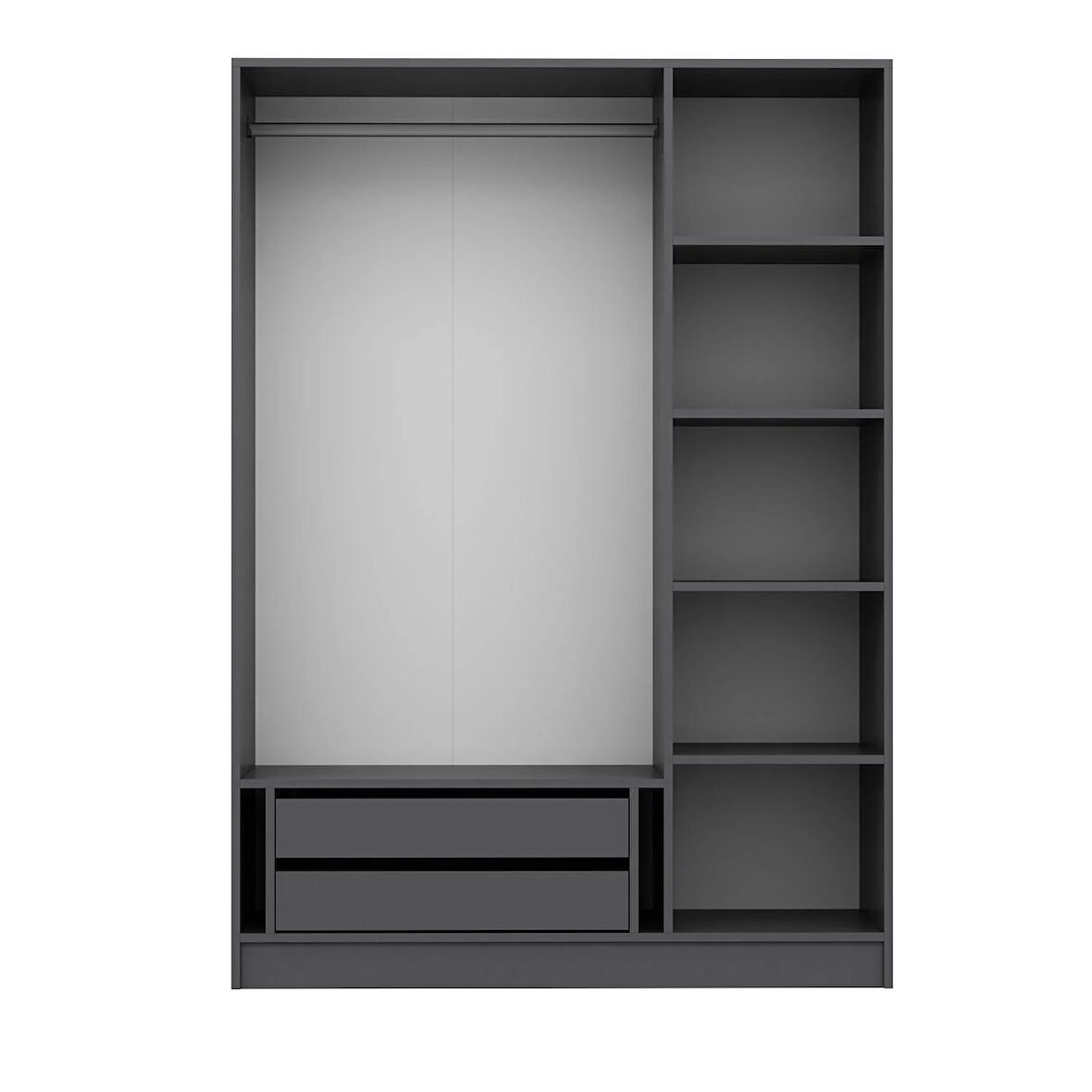 Minar Kale 135cm Giyinme Dolabı Antrasit - 190CM