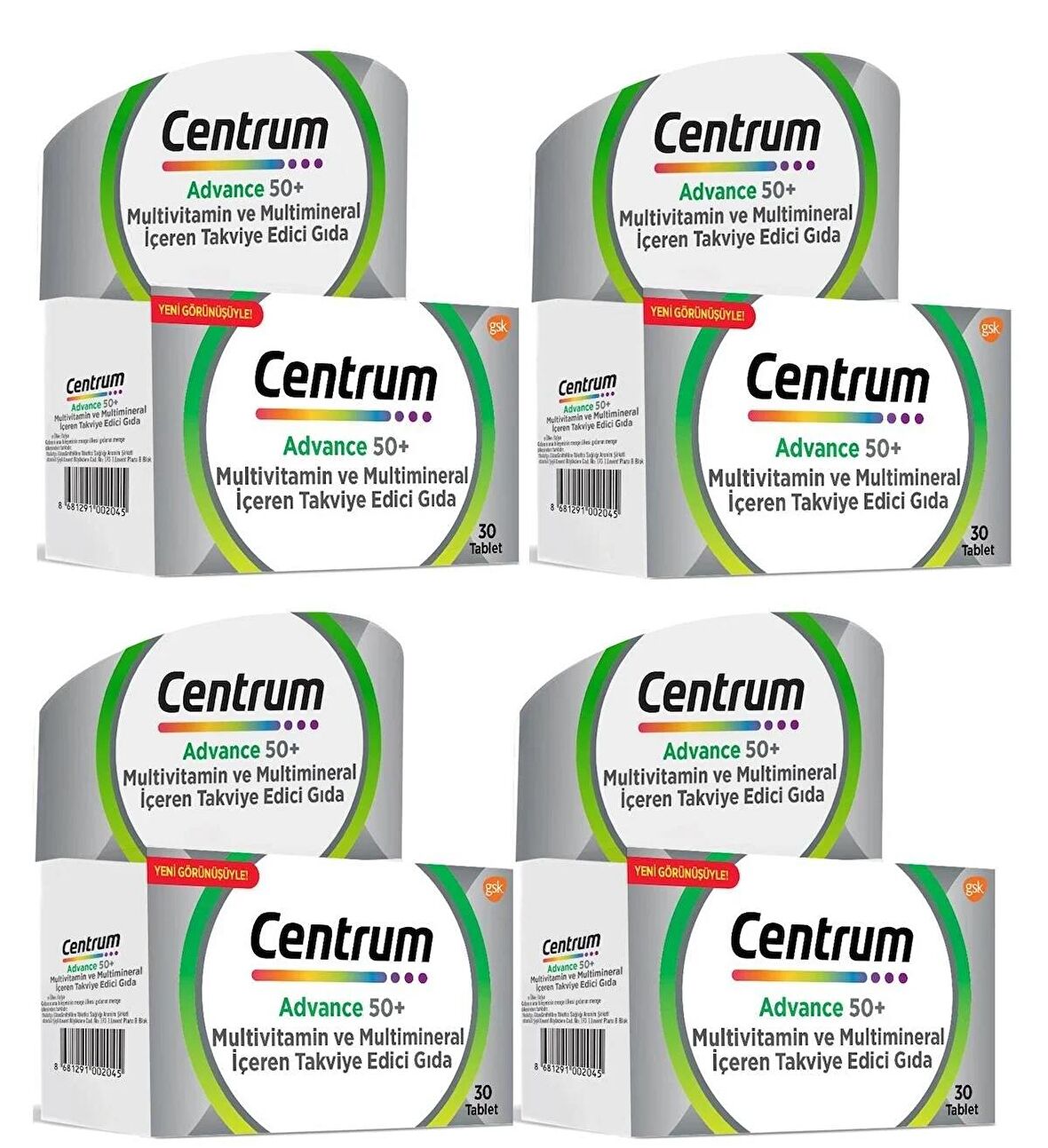 Centrum Advance 50+ Yaş Üstü Multivitamin 30 Tablet 4 KUTU