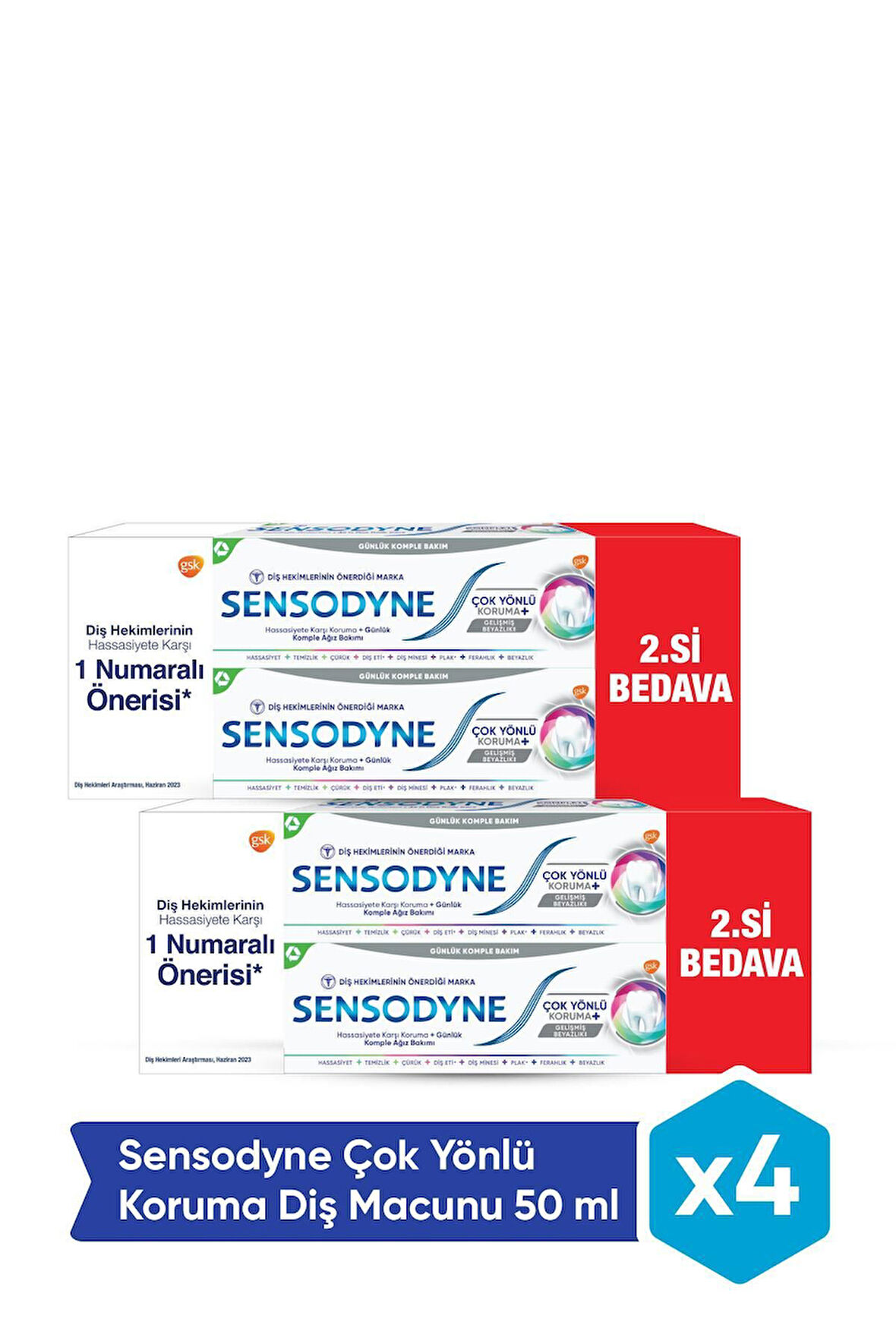 Çok Yönlü Koruma Diş Macunu 50 ml x 4 Adet