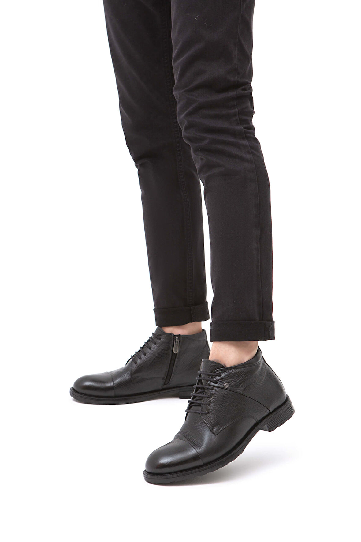 Tamer Tanca Erkek Hakiki Deri Siyah Floter Klasik Bot 285 1073KB ERK BOT SIYAH FLOTER