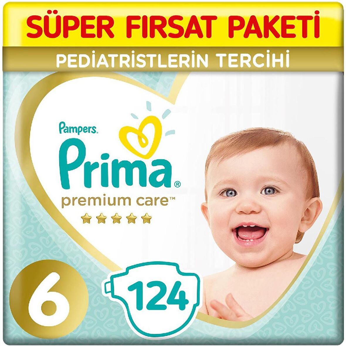 Prima Premium Care 6 Numara Junior 2x62'li Bel Bantlı Bez