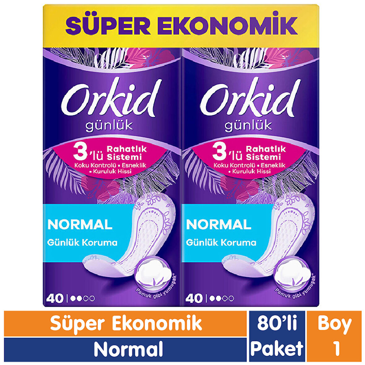 Orkid Günlük Koruma Ped Normal Süper Ekonomik Paket 80 Adet